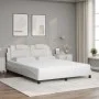 Bett mit weißem Kunstleder-Matratze 160x200 cm von , Betten und Lattenroste - Ref: Foro24-3208804, Preis: 406,50 €, Rabatt: %