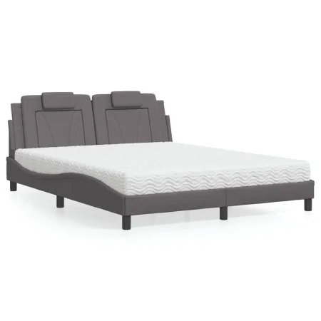 Bett mit Kunstleder-Matratze in Grau 160x200 cm von , Betten und Lattenroste - Ref: Foro24-3208806, Preis: 407,90 €, Rabatt: %