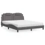 Bed with gray synthetic leather mattress 160x200 cm by , Beds and slatted bases - Ref: Foro24-3208806, Price: 410,99 €, Disco...