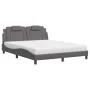 Bed with gray synthetic leather mattress 160x200 cm by , Beds and slatted bases - Ref: Foro24-3208806, Price: 410,99 €, Disco...