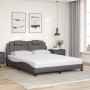 Bed with gray synthetic leather mattress 160x200 cm by , Beds and slatted bases - Ref: Foro24-3208806, Price: 430,16 €, Disco...