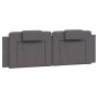 Bed with gray synthetic leather mattress 160x200 cm by , Beds and slatted bases - Ref: Foro24-3208806, Price: 430,16 €, Disco...