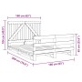 Solid pine wood bed frame with headboard 160x200 cm by , Beds and slatted bases - Ref: Foro24-3281559, Price: 236,30 €, Disco...