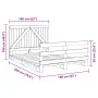 Solid pine wood bed frame with headboard 160x200 cm by , Beds and slatted bases - Ref: Foro24-3281559, Price: 229,77 €, Disco...