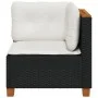 Corner garden sofa with black synthetic rattan cushions by , Outdoor sofas - Ref: Foro24-365902, Price: 104,31 €, Discount: %