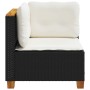 Corner garden sofa with black synthetic rattan cushions by , Outdoor sofas - Ref: Foro24-365902, Price: 106,55 €, Discount: %