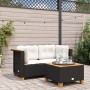 Ecksofas für den Garten mit 2 Stück schwarzen Kunststoff-Rattan-Kissen. von , Outdoor-Sofas - Ref: Foro24-365914, Preis: 159,...