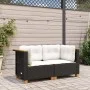 Ecksofas für den Garten mit 2 Stück schwarzen Kunststoff-Rattan-Kissen. von , Outdoor-Sofas - Ref: Foro24-365914, Preis: 157,...