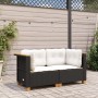 Ecksofas für den Garten mit 2 Stück schwarzen Kunststoff-Rattan-Kissen. von , Outdoor-Sofas - Ref: Foro24-365914, Preis: 159,...