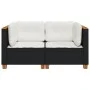 Ecksofas für den Garten mit 2 Stück schwarzen Kunststoff-Rattan-Kissen. von , Outdoor-Sofas - Ref: Foro24-365914, Preis: 157,...