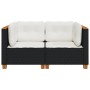 Ecksofas für den Garten mit 2 Stück schwarzen Kunststoff-Rattan-Kissen. von , Outdoor-Sofas - Ref: Foro24-365914, Preis: 159,...