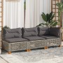 3-seater garden sofa with grey synthetic rattan cushions by , Outdoor sofas - Ref: Foro24-365942, Price: 248,23 €, Discount: %