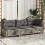 3-seater garden sofa with grey synthetic rattan cushions by , Outdoor sofas - Ref: Foro24-365942, Price: 258,72 €, Discount: %