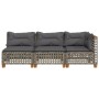 3-seater garden sofa with grey synthetic rattan cushions by , Outdoor sofas - Ref: Foro24-365942, Price: 248,23 €, Discount: %