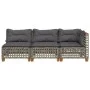 3-seater garden sofa with grey synthetic rattan cushions by , Outdoor sofas - Ref: Foro24-365942, Price: 258,72 €, Discount: %