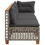 3-seater garden sofa with grey synthetic rattan cushions by , Outdoor sofas - Ref: Foro24-365942, Price: 248,23 €, Discount: %