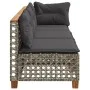 3-seater garden sofa with grey synthetic rattan cushions by , Outdoor sofas - Ref: Foro24-365942, Price: 258,72 €, Discount: %