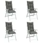 Kissen für Hochlehner-Stühle, 4 Stück, dunkelgraues Melange-Gewebe. von , Kissen für Stühle und Sofas - Ref: Foro24-4002350, ...