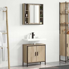 Juego de muebles de baño 2 pcs Marrón 60 x 30 x 60 cm