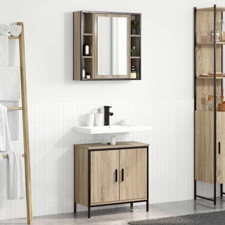 Juego de muebles de baño 2 pcs Marrón 60 x 30 x 60 cm