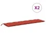 Cushions for garden bench 2 units red melange fabric 200x50x7 cm by , Cushions for chairs and sofas - Ref: Foro24-4002636, Pr...