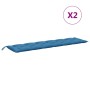 Cushions for garden bench 2 units blue melange fabric 200x50x7 cm by , Cushions for chairs and sofas - Ref: Foro24-4002634, P...