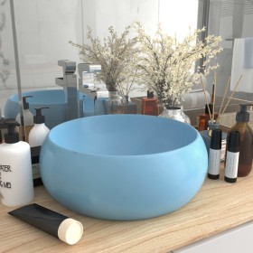 Mattes hellblaues rundes Luxuswaschbecken aus Keramik 40x15 cm von vidaXL, Sinkt - Ref: Foro24-147000, Preis: 77,54 €, Rabatt: %