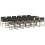 Garden dining set with 13-piece synthetic rattan gray cushions. by , Garden sets - Ref: Foro24-3278071, Price: 831,94 €, Disc...