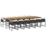 Set comedor de jardín con cojines 13 pzas ratán sintético negro de , Conjuntos de jardín - Ref: Foro24-3278078, Precio: 950,1...
