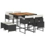 9-piece garden dining set with black synthetic rattan cushions by , Garden sets - Ref: Foro24-3278090, Price: 461,80 €, Disco...