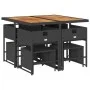 Set de comedor de jardín 9 pzas y cojines ratán sintético negro de , Conjuntos de jardín - Ref: Foro24-3278090, Precio: 404,0...