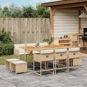 Garden dining set 11 pieces with beige synthetic rattan cushions by , Garden sets - Ref: Foro24-3278103, Price: 660,30 €, Dis...
