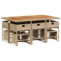 Garten-Essgruppe 11-teilig mit beigen Polstern aus synthetischem Rattan von , Gartensets - Ref: Foro24-3278103, Preis: 626,68...