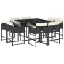 Set de comedor de jardín 9 pzas y cojines ratán sintético negro de , Conjuntos de jardín - Ref: Foro24-3278141, Precio: 478,8...