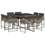 Garden dining set 9 pieces and gray synthetic rattan cushions by , Garden sets - Ref: Foro24-3278143, Price: 554,10 €, Discou...