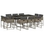 11-piece garden dining set with gray synthetic rattan cushions by , Garden sets - Ref: Foro24-3278155, Price: 558,32 €, Disco...