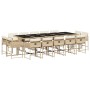 Garten-Essgruppe mit 15-teiligen Kissen aus synthetischem Rattan in Beige. von , Gartensets - Ref: Foro24-3278181, Preis: 853...