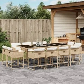 Garden dining set with 13-piece synthetic rattan beige cushions. by , Garden sets - Ref: Foro24-3278169, Price: 952,81 €, Dis...