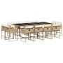 Garten-Essgruppe mit 13-teiligen Kissen aus synthetischem Rattan in Beige. von , Gartensets - Ref: Foro24-3278169, Preis: 730...