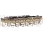 Garten-Essgruppe, 17-teilig, mit beigen Polstern aus synthetischem Rattan. von , Gartensets - Ref: Foro24-3278195, Preis: 973...