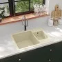 Double sink kitchen with overflow beige granite by vidaXL, Sinks - Ref: Foro24-147087, Price: 118,97 €, Discount: %