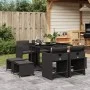 9-piece garden dining set with black synthetic rattan cushions by , Garden sets - Ref: Foro24-3277902, Price: 424,35 €, Disco...