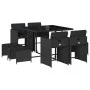 9-piece garden dining set with black synthetic rattan cushions by , Garden sets - Ref: Foro24-3277902, Price: 424,35 €, Disco...
