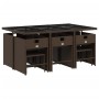 Set comedor de jardín 11 pzas y cojines ratán sintético marrón de , Conjuntos de jardín - Ref: Foro24-3277916, Precio: 503,82 €