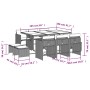 Set comedor de jardín 11 pzas y cojines ratán sintético marrón de , Conjuntos de jardín - Ref: Foro24-3277916, Precio: 503,82 €