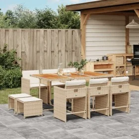 Garden dining set 11 pieces with beige synthetic rattan cushions by , Garden sets - Ref: Foro24-3277923, Price: 651,57 €, Dis...