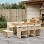Garden dining set 11 pieces with beige synthetic rattan cushions by , Garden sets - Ref: Foro24-3277923, Price: 651,57 €, Dis...