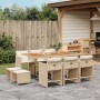 Garten-Essgruppe 11-teilig mit beigen Polstern aus synthetischem Rattan von , Gartensets - Ref: Foro24-3277923, Preis: 526,01...