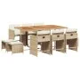Garten-Essgruppe 11-teilig mit beigen Polstern aus synthetischem Rattan von , Gartensets - Ref: Foro24-3277923, Preis: 526,01...
