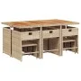 Garden dining set 11 pieces with beige synthetic rattan cushions by , Garden sets - Ref: Foro24-3277923, Price: 651,57 €, Dis...
